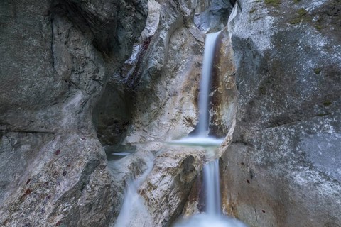Heckenbach waterfall, The dripping eye of nature, Kochel am See, Bavaria, Germany, Europe