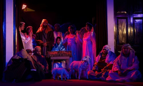 Artists perform in a nativity depicting the birth the baby Jesus on the Christmas eve, at a Church