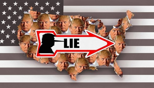 Symbolic image, Trump permanent lies, Pinocchio syndrome, US democracy in danger, EU and Germany