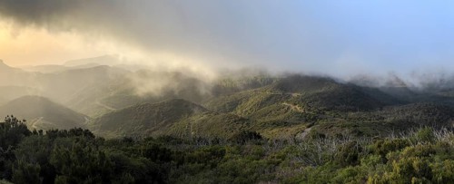 Sunset, view from the mountain Alto de Garajonay, Garajonay National Park, La Gomera, Canary