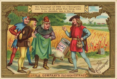Picture series German fairy tales, Till Eulenspiegel, Liebig picture, digitally restored