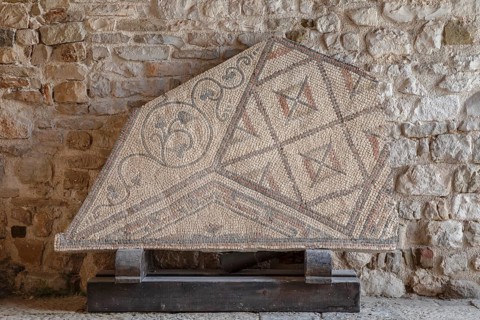 Floor mosaic fragments from the 4th century, Euphrasian Basilica, UNESCO World Heritage Site,