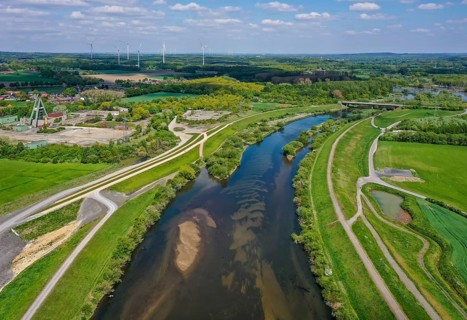 Haltern-Marl, North Rhine-Westphalia, Germany, Lippe, Flood protection in the