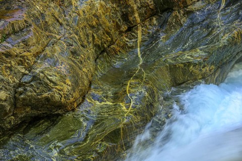 Beautiful stone structures at the Gesso della Barra torrent, Entracque, province of Cuneo, Italy,