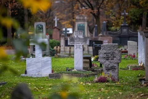 All Saints' Day at the Bergfriedhof cemetery in Stuttgart. Catholics commemorate their deceased