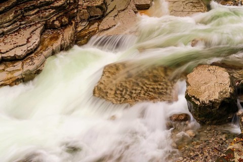 Rocks and clear water, Taugl creek, Bad Vigaun, Austria, Europe