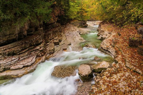 Rocks and clear water, Taugl creek, Bad Vigaun, Austria, Europe