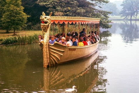 The Lady Silvy boat, at Longleat Safari and Adventure Park, Wiltshire, England, UK 1967