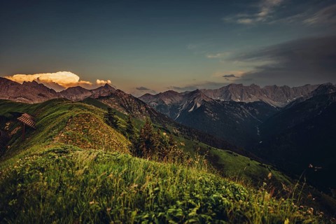 Hiking tour on the Hönig mountain in the Lechtal valley near Berwang in Tyrol, Austria, Europe
