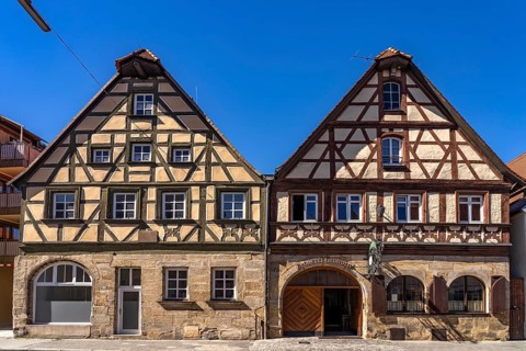 Half-timbered houses in Forchheim, Upper Franconia, Bavaria, Germany, Europe