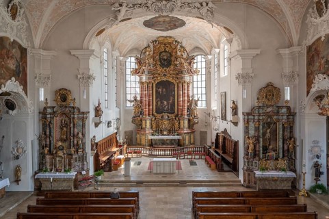 Chancel of the parish church of St. John the Baptist, built in 1475 as a Gothic church, baroqueised