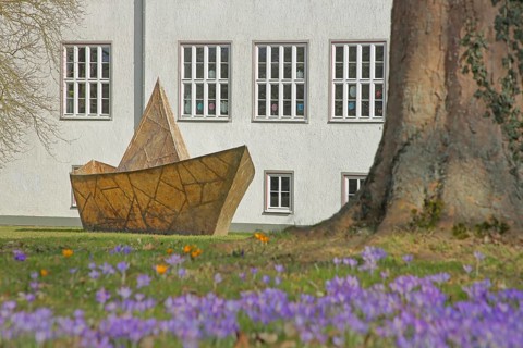 Sculpture Das Traumschiff Tante Olga by Anatol Herzfeld 1977, documenta 6, transparent paper ship,