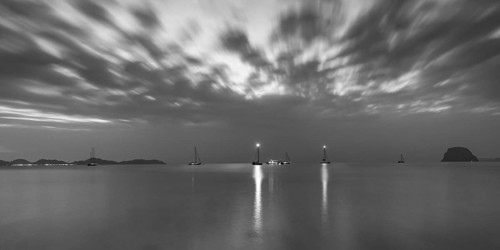 After sunset at Charlie Beach, Koh Mook Island, Andaman Sea, Thailand, Southeast Asia, Asia