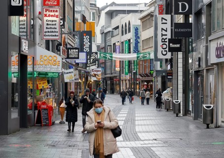 Cologne, North Rhine-Westphalia, Germany - Cologne city centre in times of the corona crisis during