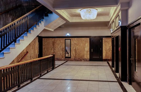 Historic interior design, staircase and corridor in the Hindenburghaus, Großer Burstah 31, Hamburg,