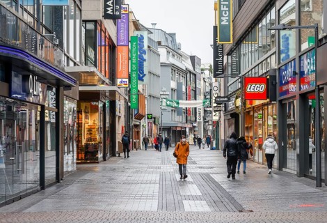 Cologne, North Rhine-Westphalia, Germany - Cologne city centre in times of the corona crisis during