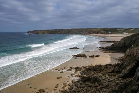 Plogoff, Brittany, France - Hiking trail from Pointe du Raz to Pointe du Van, here the bay with