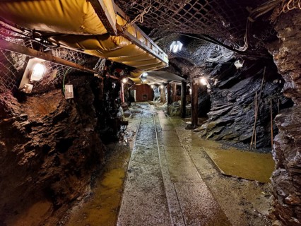 Underground, tunnels in the visitor mine, Rammelsberg ore mine, UNESCO World Heritage Site, Goslar,