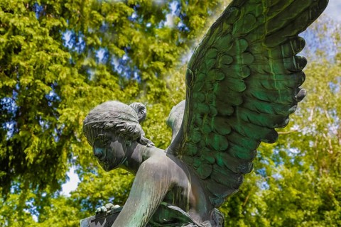 Historical cemetery, Tour, Memorial, Kurz family, Dr Otto Kurz 1864 to 1915, Sculpture of a woman,