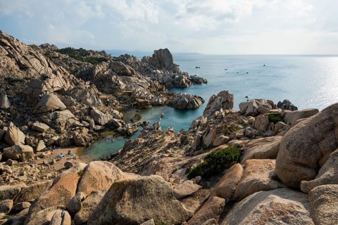 Bizarre and huge granite rocks by the sea, Spiaggia Cala Francese, Capo Testa, near Santa Teresa di