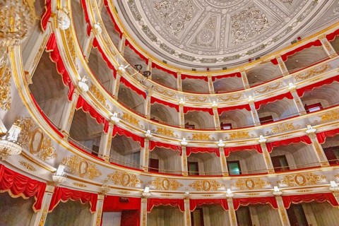Interior of Noto Theatre, Noto, Noto Valley, Sicily, Italy, Europe