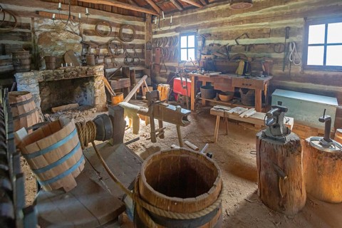 Petersburg, Illinois - Henry Onstot's cooper shop (where he made buckets, tubs, and barrels) at