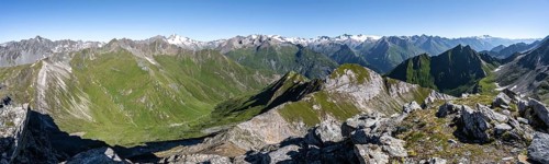 Mountain panorama with Großvenediger, mountain landscape with mountain peaks of the Venediger