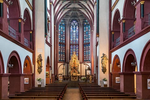 Interior of the Catholic Church of Our Lady in Koblenz, Rhineland-Palatinate, Germany, Europe