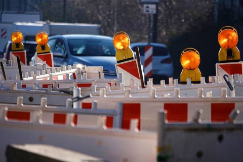 Cordoning off a danger zone, Germany, Europe