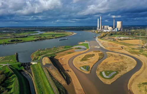 Dinslaken, Voerde, North Rhine-Westphalia, Germany, Inauguration of the new Emscher estuary into