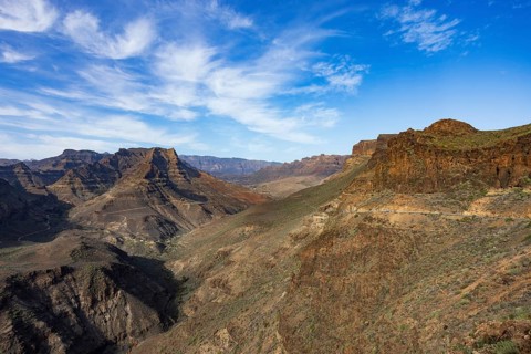 View of the Barranco de Fataga from the Degollade de las Yeguas viewpoint, Gran Canaria, Canary