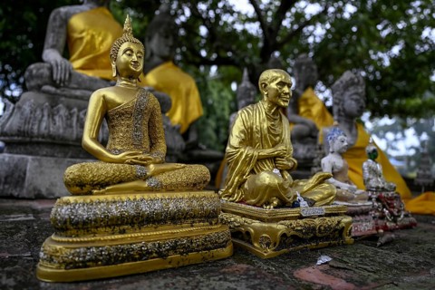 Buddha statues in Wat Yai Chai Mongkhon, Buddhist temple, Ayutthaya, Ayutthaya province, Thailand,