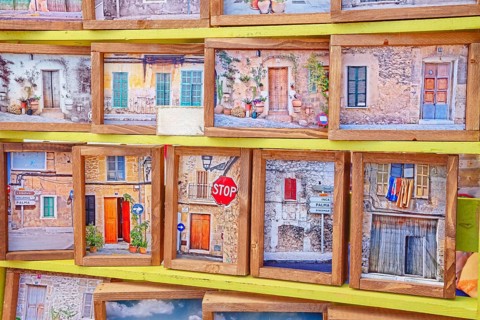 Souvenirs on sale, Alcudia, Mallorca, Balearic Islands, Spain, Europe