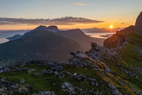View from the Kjerna rock pulpit, Tysfjord, Ofoten, Nordland, Norway, Europe