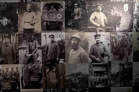 Historical photos in the Memorial de Verdun, Museum, First World War, Verdun, Grand Est region,