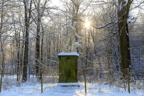 Sculpture Diana of Versailles as the last historical possession in the landscape park of