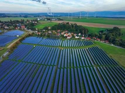 Zittau, Saxony, Germany, Oberseifersdorf solar field, solar park in Oberseifersdorf, in the