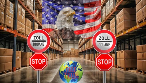 Symbolic image, EU, Germany and global economy under pressure from USA-Donald Trump, tariff