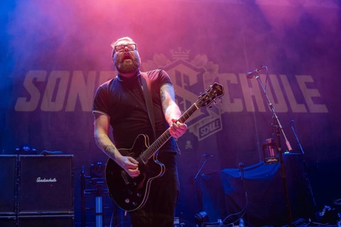 FaF (Phillip Pfaff), guitarist of Sondaschule live at the Berlin Velodrom on 12/02/2025