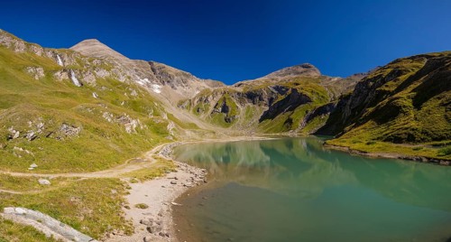 Nassfeldreservoir close to the Kaiser Franz-Josef Höhe on the Grossglockner High Alpine Road