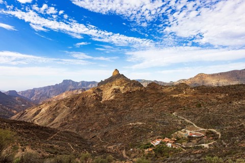 Roque Bentayga in the Calera of Tejeda, Gran Canaria, Canary Islands, Spain, Atlantic Ocean, Europe