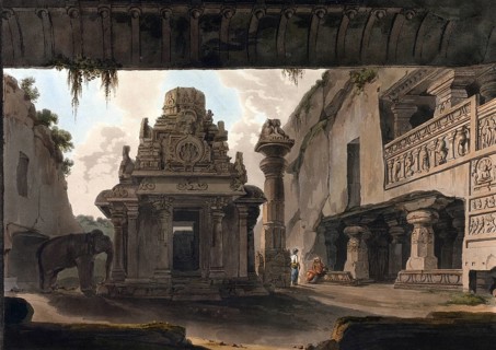 Indra Sabha, a Jain cave north of the Kailash temple in Ellora, known as Indrasabha. It is the