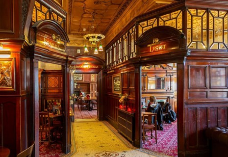 Grade 1 listed interior of the Philharmonic Dining Rooms public house, Hope Street, Liverpool,