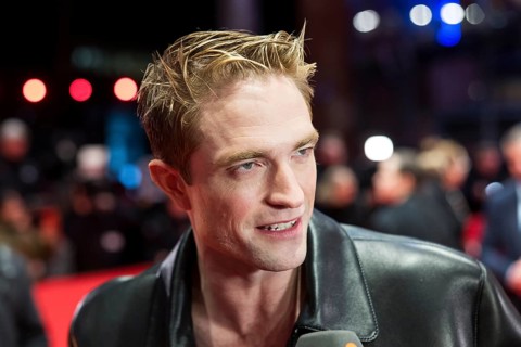 Robert Pattinson gives an interview on the red carpet at the Special Gala of the film Mickey 17 at
