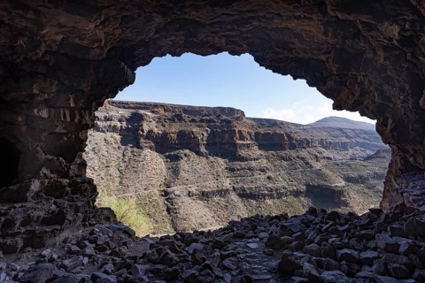 Cave at the fortress of Ansite, Fortaleza Grande, Santa Lucía de Tirajana, Gran Canaria, Canary