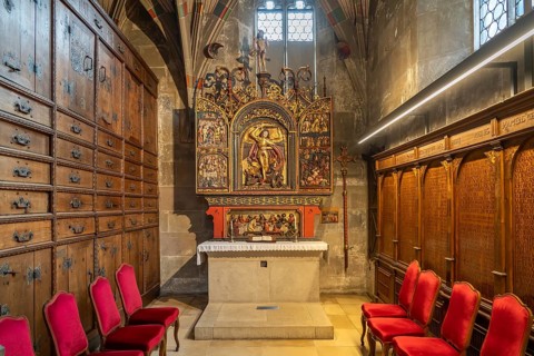 St Michael's altar in the sacristy of the Protestant parish church of St Michael, Schwäbisch Hall,