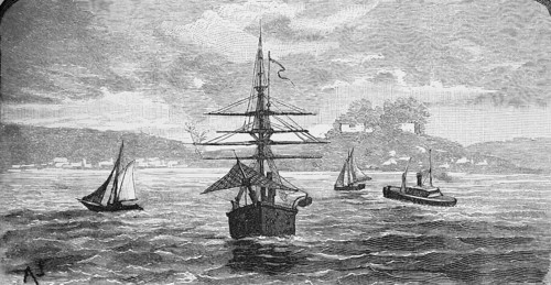 Ruins of Fort Gross Friedrichsburg on the Ghanaian Atlantic coast, seen from the Gold Coast, former