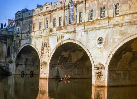 Pulteney Bridge over the River Avon, Bath, North East Somerset, England, United Kingdom Completion