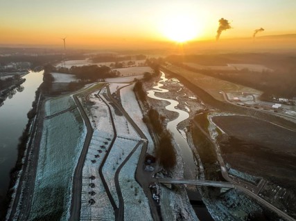 Recklinghausen, Castrop-Rauxel, North Rhine-Westphalia, Germany, winter landscape, EMSCHERLAND