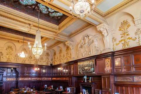 Grade 1 listed interior of the Philharmonic Dining Rooms public house, Hope Street, Liverpool,